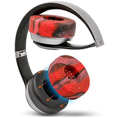 WC SweatZ Solo - Patented Earpad Sweat Covers for Beats Solo 4 & 3, Made by Wicked Cushions | Sweatproof & Machine Washable | Lava - color: Lava