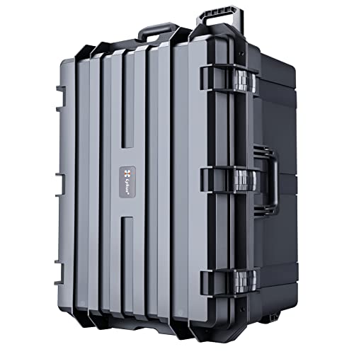 Lykus HC-7240 Hard Case with Wheels and Foam, Inner Size 25.7*19.49*14.96in | IP67 Waterproof, Pluckable Foam, Suitable for Cameras, Lenses, Electronic Equipment and More - size: HC-7240: 31.1x24.41x18.5 inch