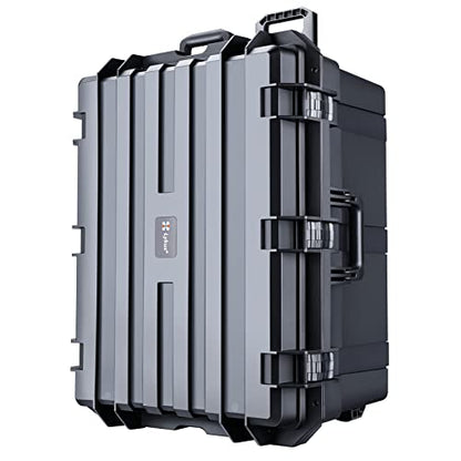 Lykus HC-7240 Hard Case with Wheels and Foam, Inner Size 25.7*19.49*14.96in | IP67 Waterproof, Pluckable Foam, Suitable for Cameras, Lenses, Electronic Equipment and More - size: HC-7240: 31.1x24.41x18.5 inch