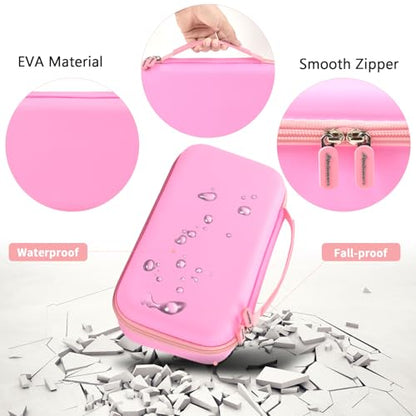 Wireless Microphone Case Compatible with JBL Wireless Two Microphone System, Handheld Dual Mic Travel Bag for Singing or Karaoke for Receivers, Adapters, AA Batteries - color: Pink