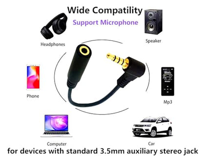 3.5mm 4 Pole Stereo TRRS Audio Adapter Cable Male to 3.5mm