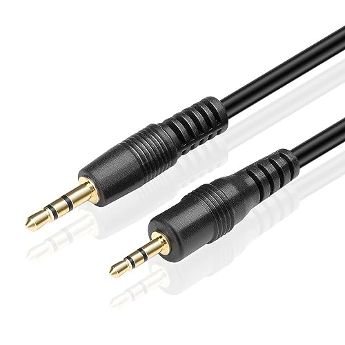 TNP 2.5mm to 3.5mm Adapter Cable, Male to Male Stereo AUX Cord, 10FT | Bi-Directional Cable Connects 2.5mm and 3.5mm Stereo Ports; Gold-Plated Plugs and a Flexible Pvc Jacket - size: 10FT
