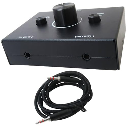 3.5mm Stereo Audio Switch Audio Switcher Passive Speaker Headphone Manual Selector Splitter Box Audio Sharing