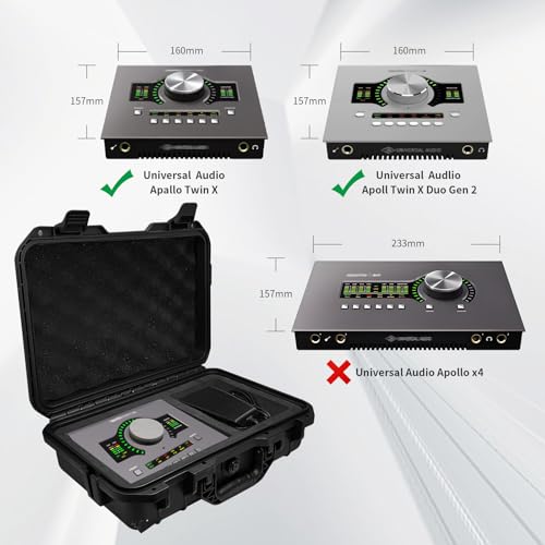 Audio Interface Carrying Case for Universal Audio Apollo Twin X DUO/Twin X QUAD/Twin X DUO Gen 2/ Twin X QUAD Gen 2, Hard Shell Travel Case Equipped with Comfort Handle