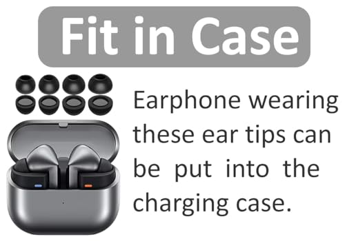 Galaxy Buds 3 Pro Memory Foam Tips Earbud, 4 Pairs Replacement Comfortable No Silicone Pain Noise Isolation Compatible with Samsung Galaxy Buds 3 Pro/Galaxy Buds 4 Pro - Black S/M/L/XL - size: S/M/L/XL