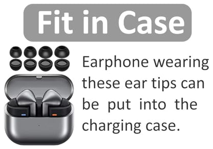 Galaxy Buds 3 Pro Memory Foam Tips Earbud, 4 Pairs Replacement Comfortable No Silicone Pain Noise Isolation Compatible with Samsung Galaxy Buds 3 Pro/Galaxy Buds 4 Pro - Black S/M/L/XL - size: S/M/L/XL