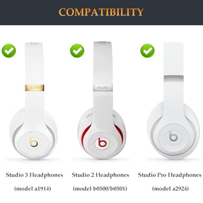 Beat Studio 3 Replacement Headband and Hinge Same as the OEM Arch Band + Hinges Parts Replacement for Beats Studio3/A1914, Studio 2 Wired/Wireless (B0500/B0501), Studio Pro/A2924 Headphones (White) - color: White