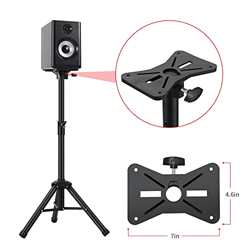Heavy Duty PA & DJ Speaker Stand - Adjustable Height 30" to 44" Steel, Carry Bag