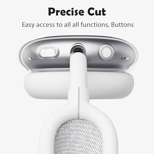 for AirPods Max Headphones Pink Bow Ear Covers for AirPods Max 2 | Cute Clear Ear Cups Cover | White Silicone Ear Pad Case Headband Cover for Apple AirPods Max 2/1 (2026/2024/2020) - color: Pink Bow C/White