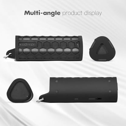 Protective Cover Carrying Silicone Case for Sonos Roam 2 / Sonos Roam, Speaker Pouch Sleeve Protector Cover Travelling Case for Wireless Bluetooth Speaker (Black)