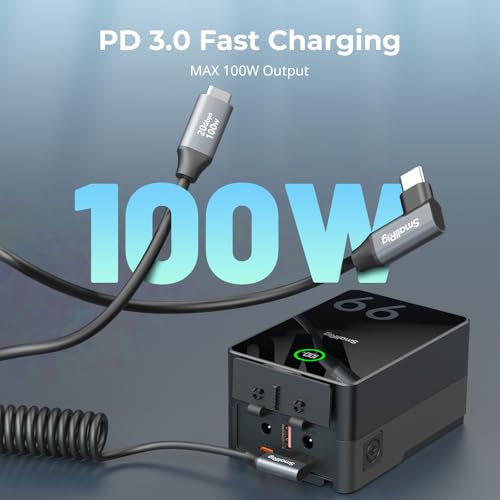 SMALLRIG USB-C to USB-C Coiled Data Cable (Straight to Angled) - 4792 | 90° Straight-to-Angled Design, 20Gbps High-Speed Data Transfer, Supports PD 100W Fast Charging for iPhone/Laptops/Cameras - size: 1.15FT-3.28FT, style: Straight to Angled Coiled
