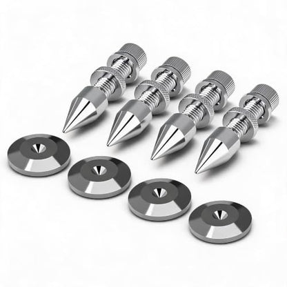 4 Pcs Speaker Spikes Speaker feet Spikes Isolation Spikes Pads Speaker Isolation Feet Subwoofer Stand Speaker Spike Isolator HiFi Speaker Shockproof Cone Base Espigas