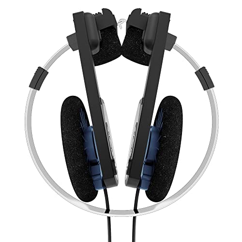 Koss Porta Pro Classic Retro 80s Style On-Ear Headphones, Wired 3.5mm Plug | Collapsible Design, Soft Case Included, Audiophile - color: Black; Silver