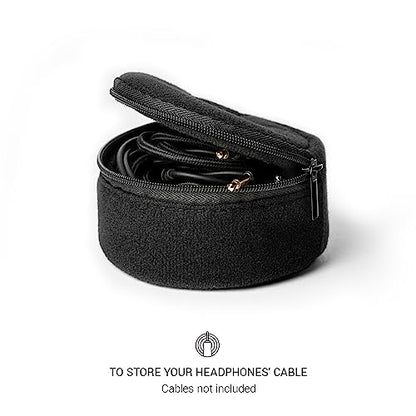 MEZE AUDIO | Carrying Pouch for Headphone Cables and Accessories | Soft Synthetic Fabric Zipper Pouch