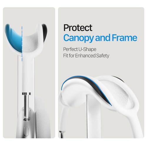 Headphone Stand for AirPods Max 2 & 1 Auto Sleep Mode, Silver | Aluminum Pole & Stable Base, Anti-Scratch ABS Headset Holder, Anti-Scratch Touch Surface, Universal Compatibility - color: Sliver
