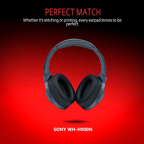 Krone Kalpasmos Replacement Earpads for Sony WH-H900N h.Ear on 2 & Sony MDR-100ABN Headphones, Sony Headphone Cushions Compatible with Sony 900N, Sony WH H900N earpads with Soft Foam Leather(Black) - color: Black