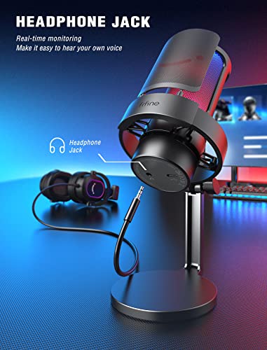 FIFINE AmpliGame A8 USB Gaming Condenser Microphone with RGB Control for PC - size: A8-Desktop