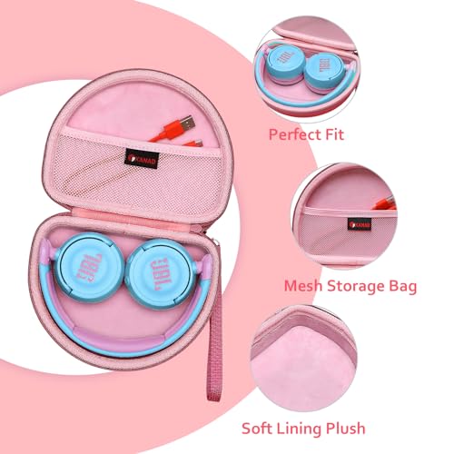 XANAD Hard Case for JBL Junior JR 320 320BT/JR310BT Kids Headphones, Pink - color: Pink