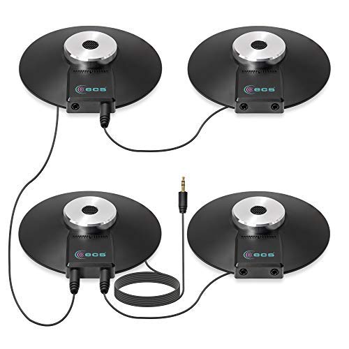 ECS WordForum 3.5mm TRS 360° Omnidirectional Stereo Conference Microphone for PC - with Daisy Chain Option, Condenser Mic for Teleconferencing - 4 Pack - size: 4 Pack - WordForum 3.5mm