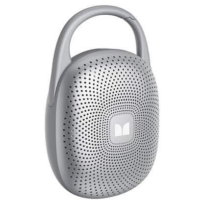 Monster S370 Ultra-Portable Bluetooth Speaker with Integrated Carabiner Clip, IPX7 Waterproof, 29H Playtime, Bluetooth 6.0, TWS Pair Clip-On Speaker for Outdoor, Hiking, Beach, Shower & Travel, Grey