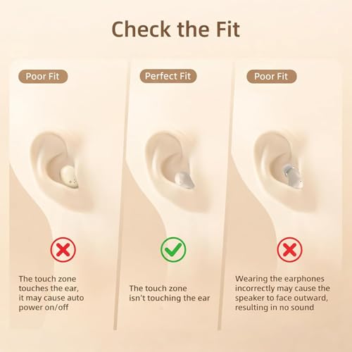 Invisible Sleep Earbuds, Mini Wireless Bluetooth Earbuds for Side Sleepers, Ultra-Light Ergonomic Design, Smart Touch Control, Auto Pairing, IPX5 Waterproof, Deep Bass Stereo Headphones（Skin） - color: Skin