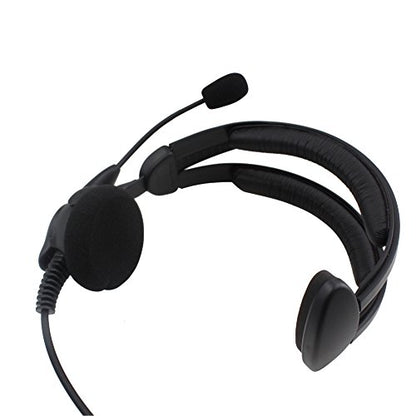 Advance Adjustable Overhead Earpiece Headset Boom Mic Microphone Noise Cancelling for 2-pin Kenwood Nexedge Hytera Puxing Wouxun Radio