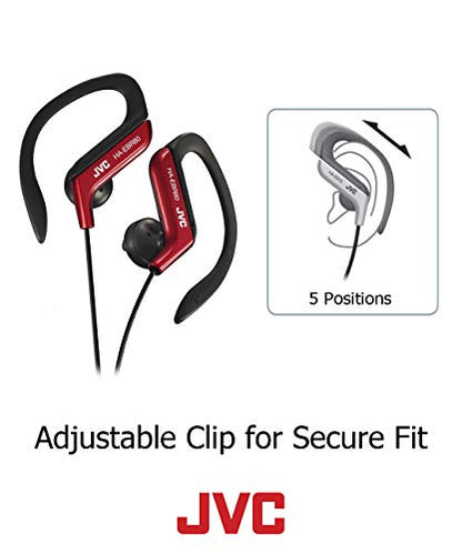 JVC HAEBR80B Sports Clip Headphones (Black) - color: Black