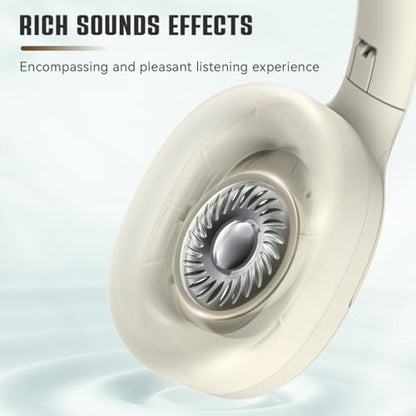FIFINE X3W Bluetooth Wireless Headphones with Mic, Active Noise Canceling | Up to 65H Playtime, 3 Mode Options, Soft Earpad, Touch Control Panel, Transparency Mode, for Music, Phone Calls, Sport Travel - color: White