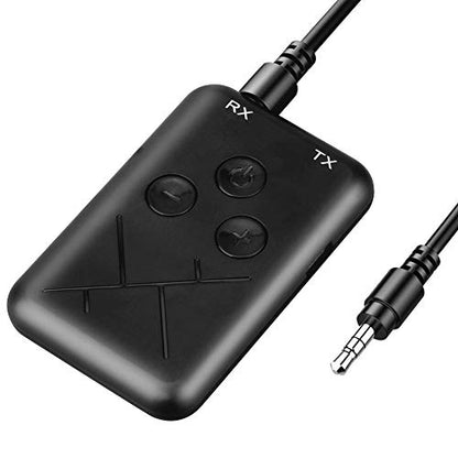 2 in 1 Bluetooth Audio Adapter Transmitter Receiver | Low Latency Wireless Audio Adapter with Fast Connection for Car Stereo Home Speaker, Bluetooth 5.0