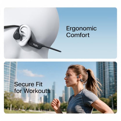 Wigfar Bone Conduction Headphones, Open Ear Headphones, Bluetooth 6.0 | Lightweight Sports Headphones for Running & Workouts, Clear Sound, 10H Playtime and IP54 Sweat Resistance for Daily Use