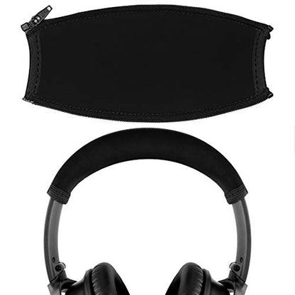 Geekria Flex Fabric Headband Cover Compatible with Bose QC45 QuietComfort 35II/QC35/QC25 Headphones, Replacement Repair Part, Sweat Cover, Easy DIY Installation (Black)