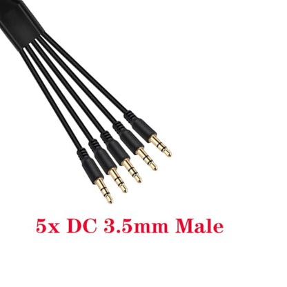 DC3.5mm Headset Splitter Audio Extension Cable,3.5mm to Dual Headphone Cord | 1 to 2 Way 1/8" TRS male to 2 male Stereo Jack Adapter for Smartphone,Computer,Mp3,Earphone,Speakers (1meter) (5 Way) - style: 5 Way