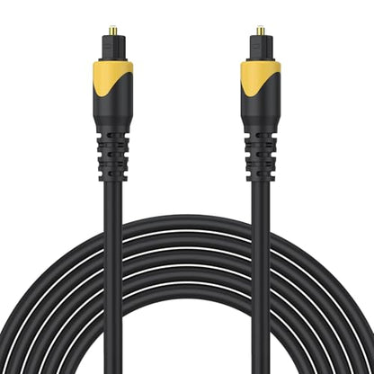 Amzpas 2M/6.6FT Optical Cable, Gold-Plated Digital Toslink Cable, SPDIF Cord Extension, Plug Fiber Optic Cord Compatible with Soundbar and TV, Home Theater, or Game Console - size: 2M