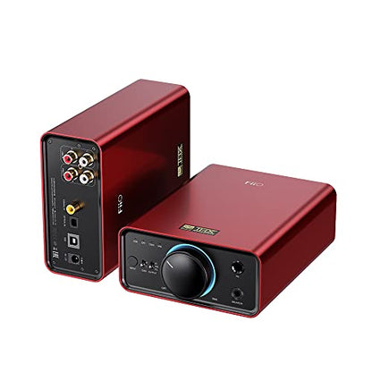 FiiO K7 Full Balanced HiFi DAC Headphone Amplifier AK4493S*2, XMOS XU208 PCM384kHz DSD256,USB/Optical/Coaxial/RCA Inputs, 6.35mm/4.4mm Output - color: Red