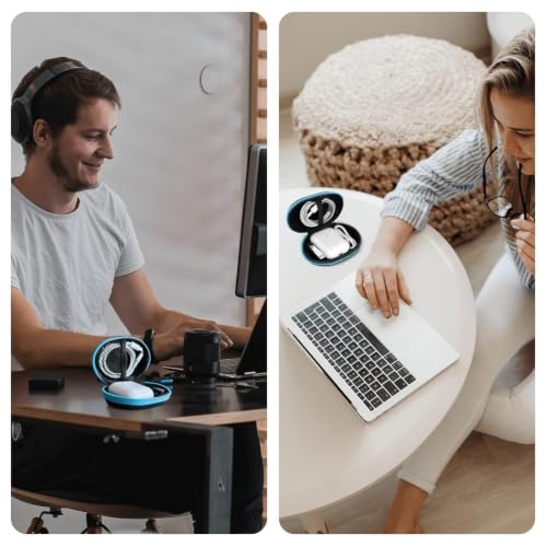 1 Pack Oval Earbud Case, Blue | Portable EVA Carrying Case, For Wired/Wireless Headphones, SD Card Storage, Camera Chip - color: D2-oval blue