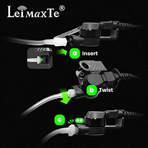 Acoustic Tube Earpiece Coil Tubes Replacement for Two Way Radio Headsets FBI Style Motorola Kenwood Walkie Talkie Earpieces with 2X Radio Earbuds (2 PCS) - size: 2 PCS