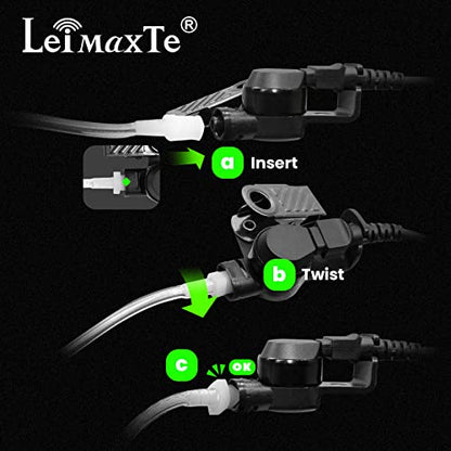 Acoustic Tube Earpiece Coil Tubes Replacement for Two Way Radio Headsets FBI Style Motorola Kenwood Walkie Talkie Earpieces with 2X Radio Earbuds (5 PCS) - size: 5 PCS