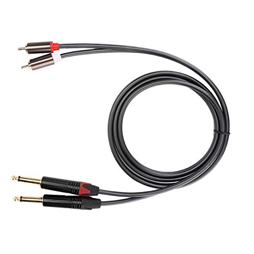ZJchao to 1/4 Adapter, 1.5M Audio Interconnect Cord 6.35Mm Stereo to C A Phono Insert Cable Audio Wire Cords with Gold Plated Plugs for Phono Microphone Mic Mixer Amplifier