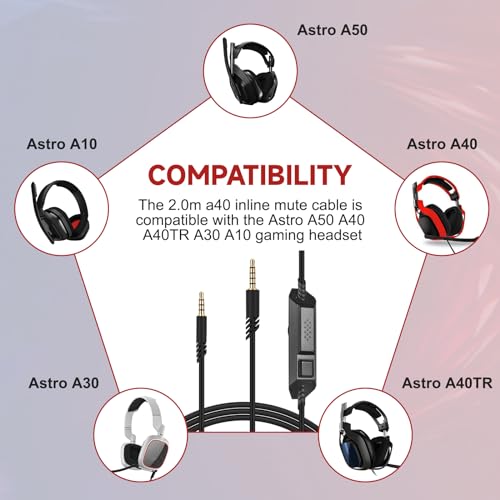 A50 Audio Cable for Astro A10, A30, A40 TR, A40, A50 Gaming Headset