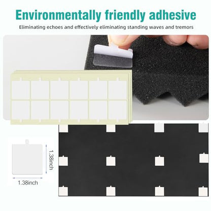 2 Pack Black Acoustic Foam Panels,48x24x2 Inch Sound Proof,High Density Soundproof Wall Panels,Fireproof Cancelling Foam Studio (Black, 2 PCS) - size: 2 PCS