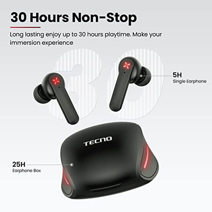 Tecno Wireless Earbuds Bluetooth Gaming Headphones with Microphone, in Ear Bluetooth Gaming Earbuds Noise Cancelling with Mic, 50ms Ultra-Low Latency Bluetooth Earbuds Gaming, G01 White