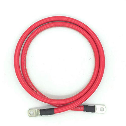 End Game 2 AWG Gauge Marine Grade Battery Cables, Made in USA, Fully Assembled with Heavy Duty Tinned Lugs, 1ft-15ft Lengths Available (Single Red, 1ft - 3/8” Lugs) - color: Single Red, size: 1ft - 3/8” Lugs
