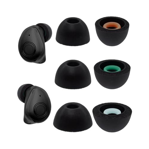 Klowcok Replacement Foam Ear Tips for Raycon Everyday/Fitness/Impact, Black | Memory Foam Earbuds Tips, 3 Pairs (S/M/L)