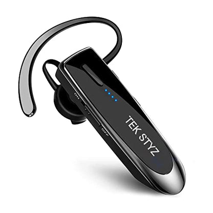 Bluetooth 5.3 Headset Compatible with Samsung Galaxy S21+ Wireless Earpiece, IPX5 Waterproof, Dual Microphones, Noise Reduction, 60 Days Standby + 22Hrs HD Talk Time! - color: Black