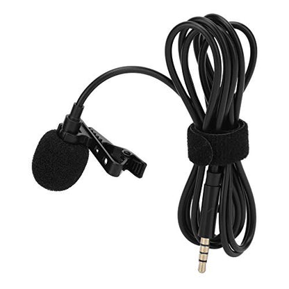 Professional Omnidirectional Portable Lavalier Microphone Wired with 1.5M Cable for Interview Recording for Mobile Phones 3.5mm Interface Plastic Material