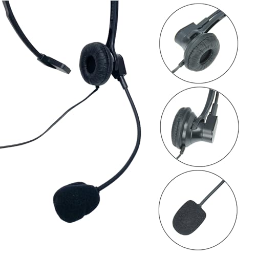 MaximalPower 2 Pin Earpiece Headphone Overhead Headset with Mic Compatible for Motorola Walkie Talkie 2 Way Radio cls1110 cls1410 CP200 GP88 300 CT150 P040 PRO1150 SP10 XTN500 (2 Pack)