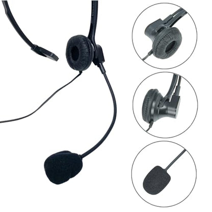 MaximalPower 2 Pin Earpiece Headphone Overhead Headset with Mic Compatible for Motorola Walkie Talkie 2 Way Radio cls1110 cls1410 CP200 GP88 300 CT150 P040 PRO1150 SP10 XTN500 (2 Pack)