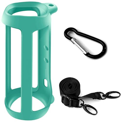 Silicone Case Compatible for JBL FLIP 5 Waterproof Portable Bluetooth Speaker, Gel Soft Skin Cover, Waterproof Rubber Case, Travel Carry Pouch with Strap (Light Green) - color: Light green