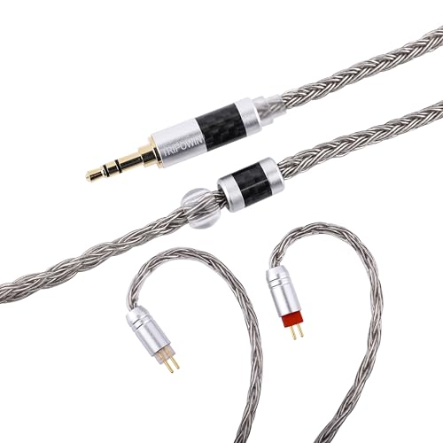 Tripowin Zonie 2M 16-Core SPC IEM Replacement Cable with 3.5mm Jack | PVC Jacket, Tangle-Free Braid, Ergonomic Earhooks for Audiophiles, HiFi Extension Cord for Wired Earbuds (2Pin) - style: 2Pin
