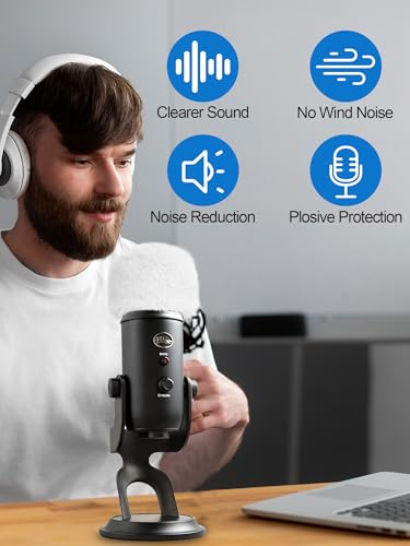 Furry Windscreen - Wind Muff Pop Filiter for Blue Yeti, Yeti Pro, Yeti Nano, Mic Cover Compatible for A8M, SoloCast, Razer Mini, Razer X, Razer Seiren V2 Pro and Normal ASMR USB Mics (White) - color: White Mic Cover